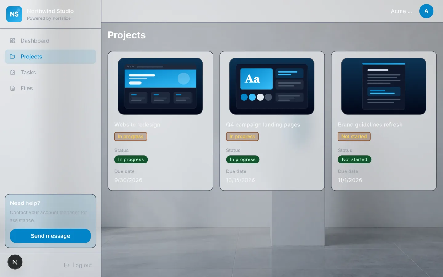 Minimal Client Portal client portal preview