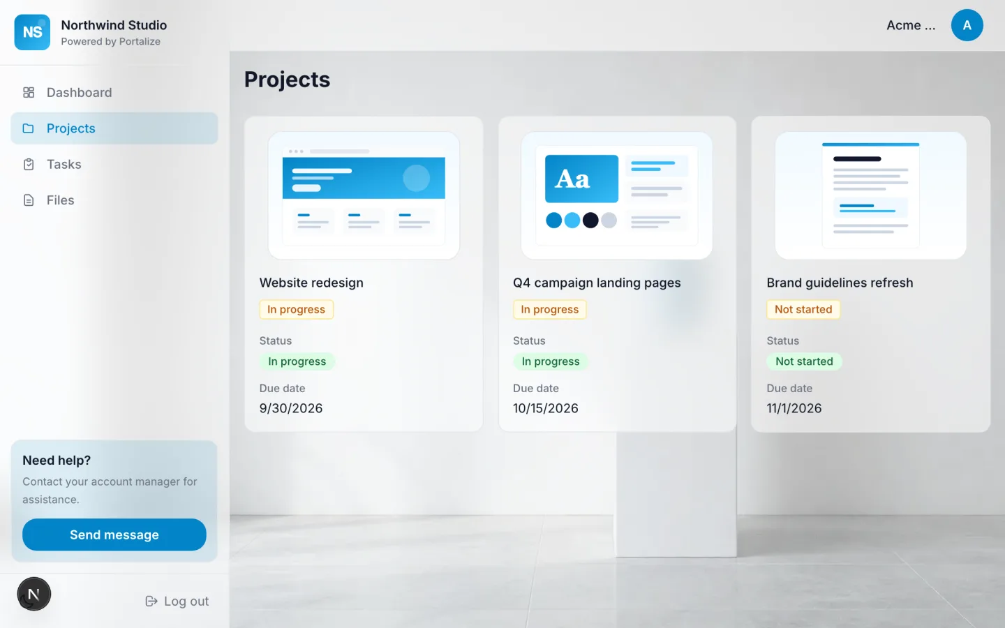 Minimal Client Portal client portal preview
